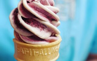 Ice cream served in a cone